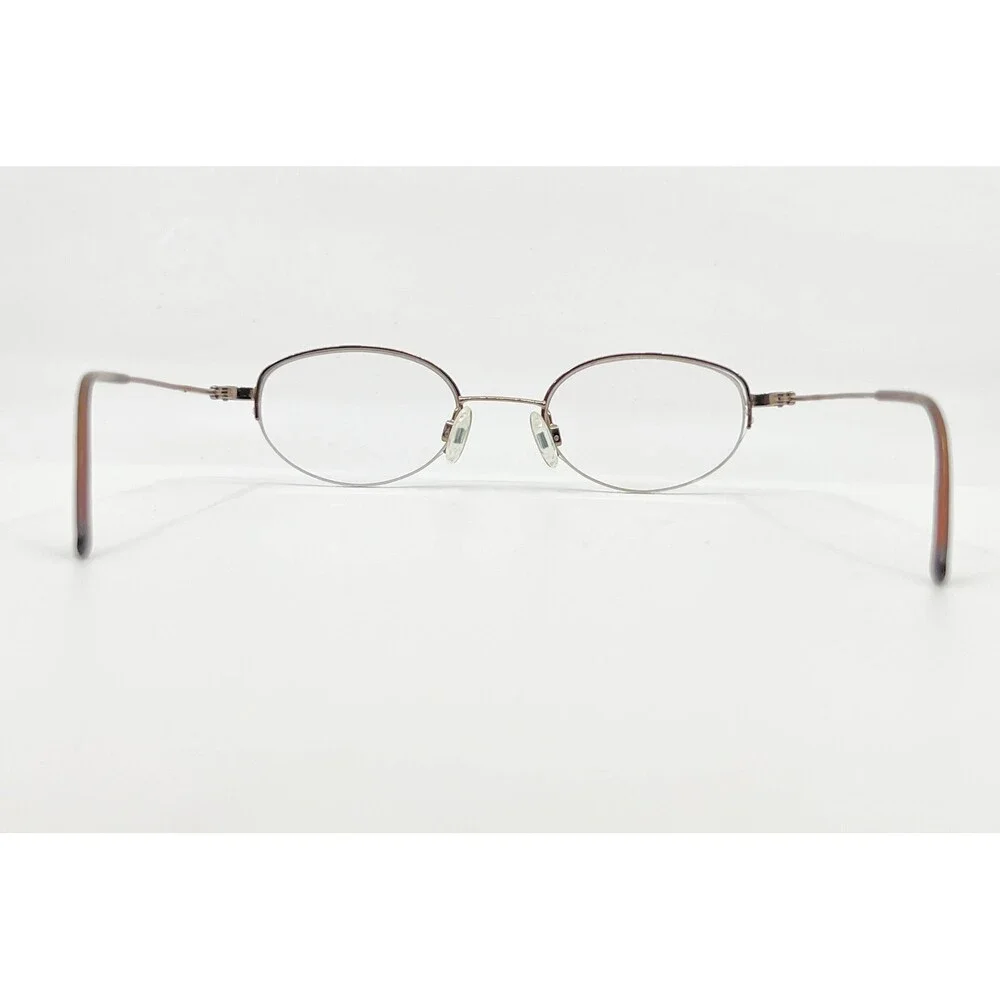 Unbranded Eyeglasses Frames Unisex Gold Brown Oval Semi Rimless 48-19-135